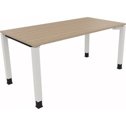 Neutralware 810013371 Schreibtisch 1600x800x680-820 4Fuß Quadrat ws/Eiche Nat