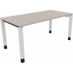 Neutralware 810013381 Schreibtisch 1600x800x680-820 4Fuß Quadrat ws/Lichtgrau