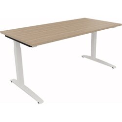 Neutralware 810013071 Schreibtisch 1600x800x650-850 Kufe Quadrat ws/Eiche Nat