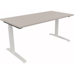 Neutralware 810013681 Schreibtisch 1600x800x645-1275 Kufe Quadrat ws/Lichtgrau