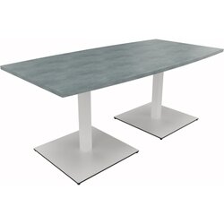 Neutralware 810012783 Konferenztisch Tonn Tellerfuß Quad 180x80/90x72 ws/Beton