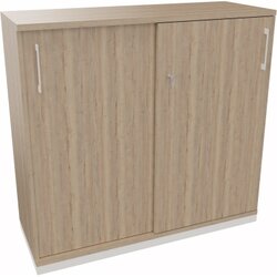 Neutralware 820112971 Schiebetürenschrank 3OH 1200x442x1133 ws/Eiche Nat
