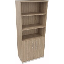 Neutralware 820109871 Kombischrank 2OH Tür 3OH Regal 800x442x1869 ws/Eiche Nat