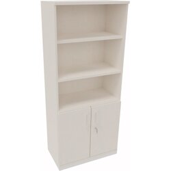 Neutralware 820109801 Kombischrank 2OH Tür 3OH Regal 800x442x1869 ws/Weiß