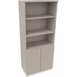 Neutralware 820109881 Kombischrank 2OH Tür 3OH Regal 800x442x1869 ws/Lichtgrau