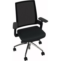 Neutralware 800004990 Bürodrehstuhl mArmlehne alu Sitz sw/sw