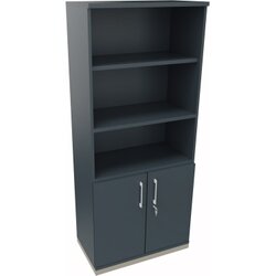 Neutralware 820109782 Kombischrank 2OH Tür 3OH Regal 800x442x1869 si/Lavagrau