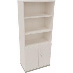 Neutralware 820109701 Kombischrank 2OH Tür 3OH Regal 800x442x1869 si/Weiß