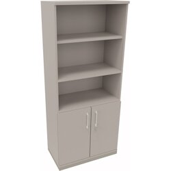 Neutralware 820109781 Kombischrank 2OH Tür 3OH Regal 800x442x1869 si/Lichtgrau