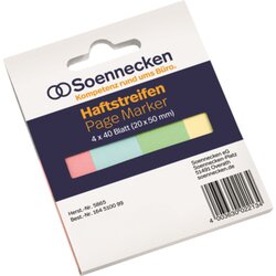 Soennecken 5865 Haftstreifen RC 20x50mm 40Bl. sort. 4 St./Pack.