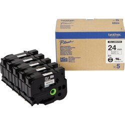 Brother HGE251V5 Schriftbandkassette 24mmx8m sw auf ws 5St.