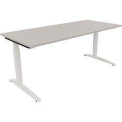 Neutralware 810026781 Schreibtisch 1800x800x650-850 Kufe Quadrat ws/Lichtgrau