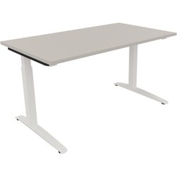 Neutralware 810024081 Schreibtisch 1400x800x650-850 Kufe Quadrat ws/Lichtgrau