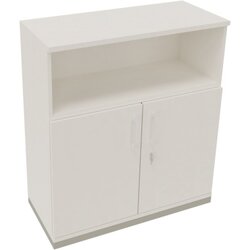 Neutralware 820115701 Kombischrank 2OH Tür 1OH Regal 1000x442x1133 si/Weiß
