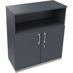 Neutralware 820115782 Kombischrank 2OH Tür 1OH Regal 1000x442x1133 si/Lavagrau