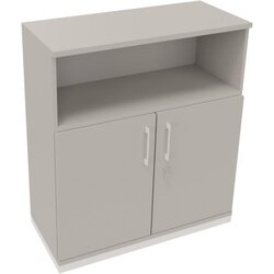 Neutralware 820115881 Kombischrank 2OH Tür 1OH Regal 1000x442x1133 ws/Lichtgrau