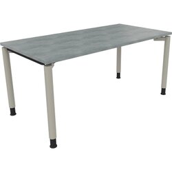 Neutralware 810039883 Schreibtisch 1600x800x680-820 4Fuß Rund si/Beton hell
