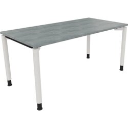 Neutralware 810039983 Schreibtisch 1600x800x680-820 4Fuß Rund ws/Beton hell