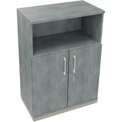 Neutralware 820116083 Kombischrank 2OH Tür 1OH Regal 800x442x1133 si/Beton