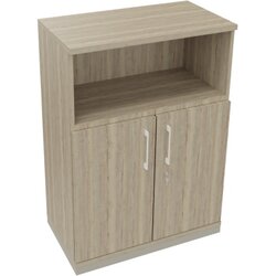 Neutralware 820116071 Kombischrank 2OH Tür 1OH Regal 800x442x1133 si/Eiche Nat