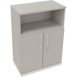 Neutralware 820116181 Kombischrank 2OH Tür 1OH Regal 800x442x1133 ws/Lichtgrau