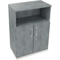 Neutralware 820116183 Kombischrank 2OH Tür 1OH Regal 800x442x1133 ws/Beton