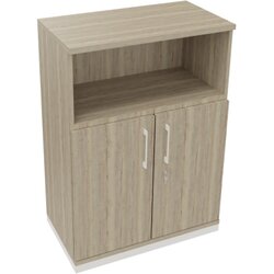 Neutralware 820116171 Kombischrank 2OH Tür 1OH Regal 800x442x1133 ws/Eiche Nat
