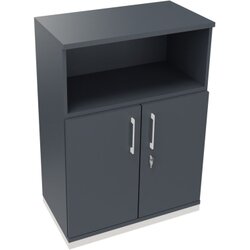 Neutralware 820116182 Kombischrank 2OH Tür 1OH Regal 800x442x1133 ws/Lavagrau