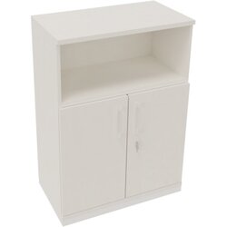 Neutralware 820116101 Kombischrank 2OH Tür 1OH Regal 800x442x1133 ws/Weiß