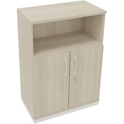 Neutralware 820116172 Kombischrank 2OH Tür 1OH Regal 800x442x1133 ws/Akazie