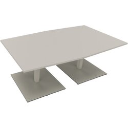 Neutralware 810013881 Konferenztisch Tonn Tellerfuß Quad 200x100/110x72 si/lgr