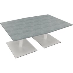 Neutralware 810017283 Konferenztisch Tonn Tellerfuß Quad 200x100/110x72 ws/Beton