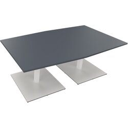 Neutralware 810017282 Konferenztisch Tonn Tellerfuß Quad 200x100/110x72 ws/gr