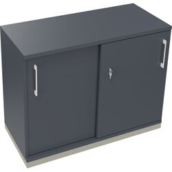 Neutralware 820119082 Schiebetürenschrank 2OH 1000x442x781 si/Lavagrau