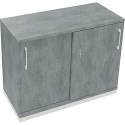 Neutralware 820119183 Schiebetürenschrank 2OH 1000x442x781 ws/Beton hell