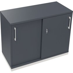 Neutralware 820119182 Schiebetürenschrank 2OH 1000x442x781 ws/Lavagrau