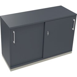 Neutralware 820119382 Schiebetürenschrank 2OH 1200x442x781 si/Lavagrau