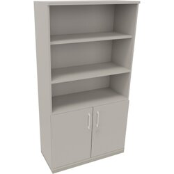 Neutralware 820115481 Kombischrank 2OH Tür 3OH Regal 1000x442x1869 si/Lichtgrau