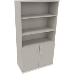 Neutralware 820115581 Kombischrank 2OH Tür 3OH Regal 1000x442x1869 ws/Lichtgrau
