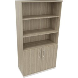 Neutralware 820115571 Kombischrank 2OH Tür 3OH Regal 1000x442x1869 ws/Eiche Nat