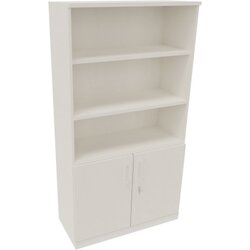 Neutralware 820115501 Kombischrank 2OH Tür 3OH Regal 1000x442x1869 ws/Weiß