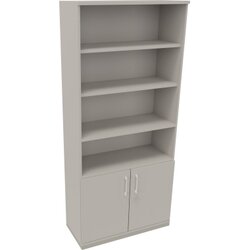 Neutralware 820116381 Kombischrank 2OH Tür 4OH Regal 1000x442x2221 si/Lichtgrau
