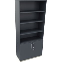 Neutralware 820116382 Kombischrank 2OH Tür 4OH Regal 1000x442x2221 si/Lavagrau