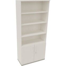 Neutralware 820116301 Kombischrank 2OH Tür 4OH Regal 1000x442x2221 si/Weiß