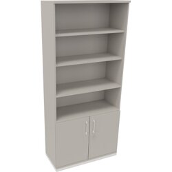 Neutralware 820116481 Kombischrank 2OH Tür 4OH Regal 1000x442x2221 ws/Lichtgrau