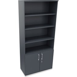 Neutralware 820116482 Kombischrank 2OH Tür 4OH Regal 1000x442x2221 ws/Lavagrau