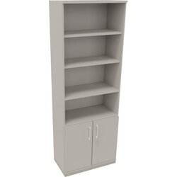 Neutralware 820116681 Kombischrank 2OH Tür 4OH Regal 800x442x2221 si/Lichtgrau