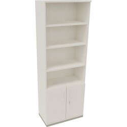 Neutralware 820116601 Kombischrank 2OH Tür 4OH Regal 800x442x2221 si/Weiß