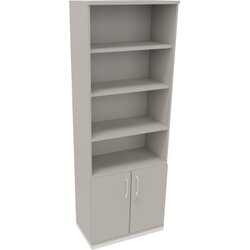 Neutralware 820116781 Kombischrank 2OH Tür 4OH Regal 800x442x2221 ws/Lichtgrau