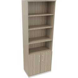 Neutralware 820116771 Kombischrank 2OH Tür 4OH Regal 800x442x2221 ws/Eiche Nat